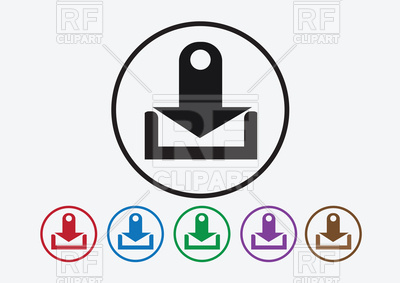 400x283 Download Icon And Upload Symbol Button Vector Image Vector