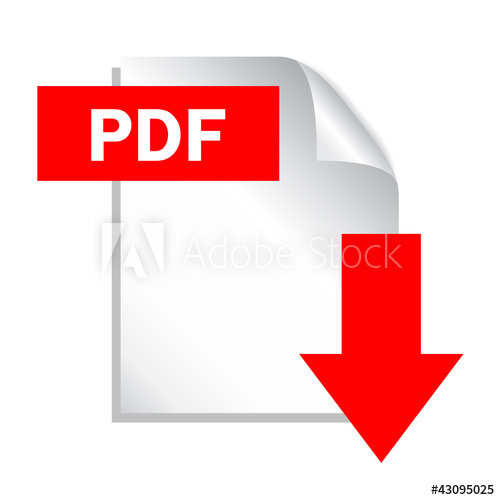 500x500 Pdf Download Button, Vector Illustration