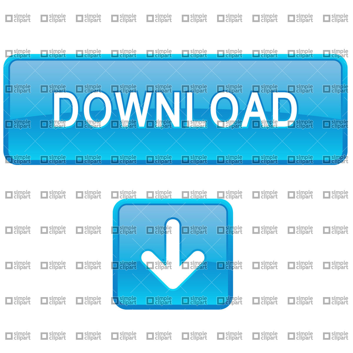 1200x1200 Square Blue Download Button Vector Image