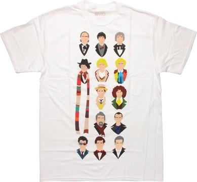 389x360 Doctor Who 13 Vector Heads White T Shirt (Lg) Fye