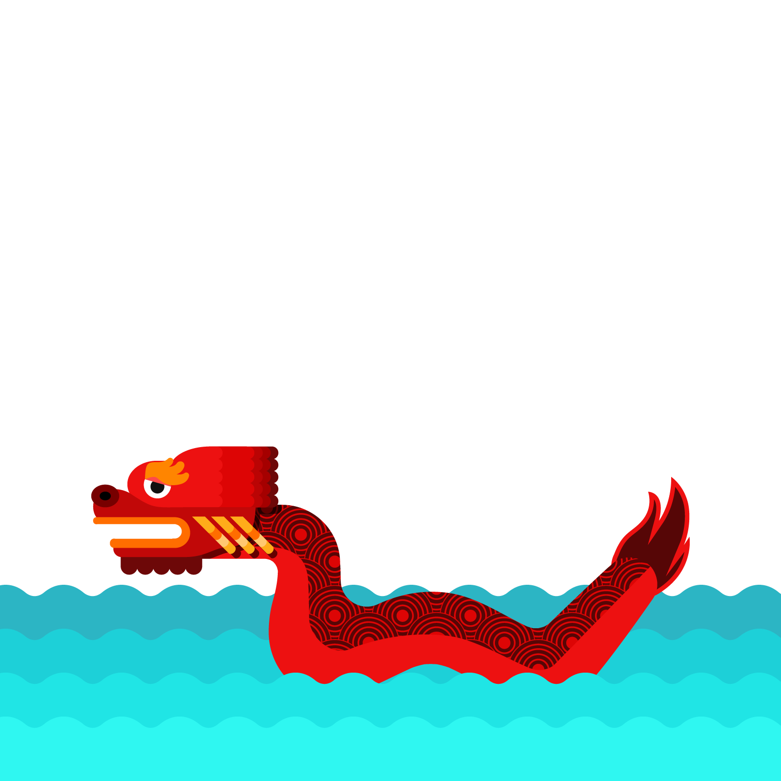 1600x1600 Dragon Boat Festival Bateau Dragon Cartoon