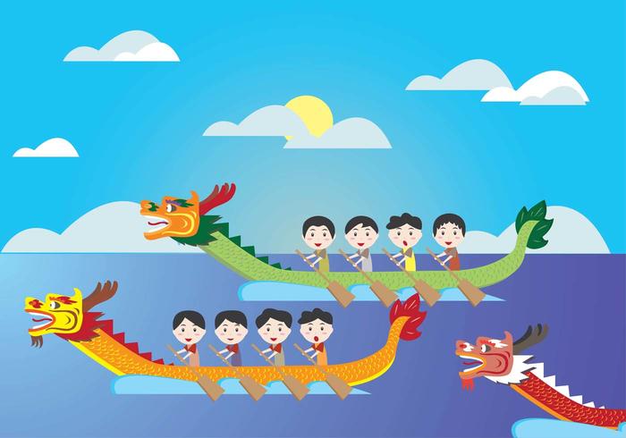 700x490 Dragon Boat Festival Kids Vector