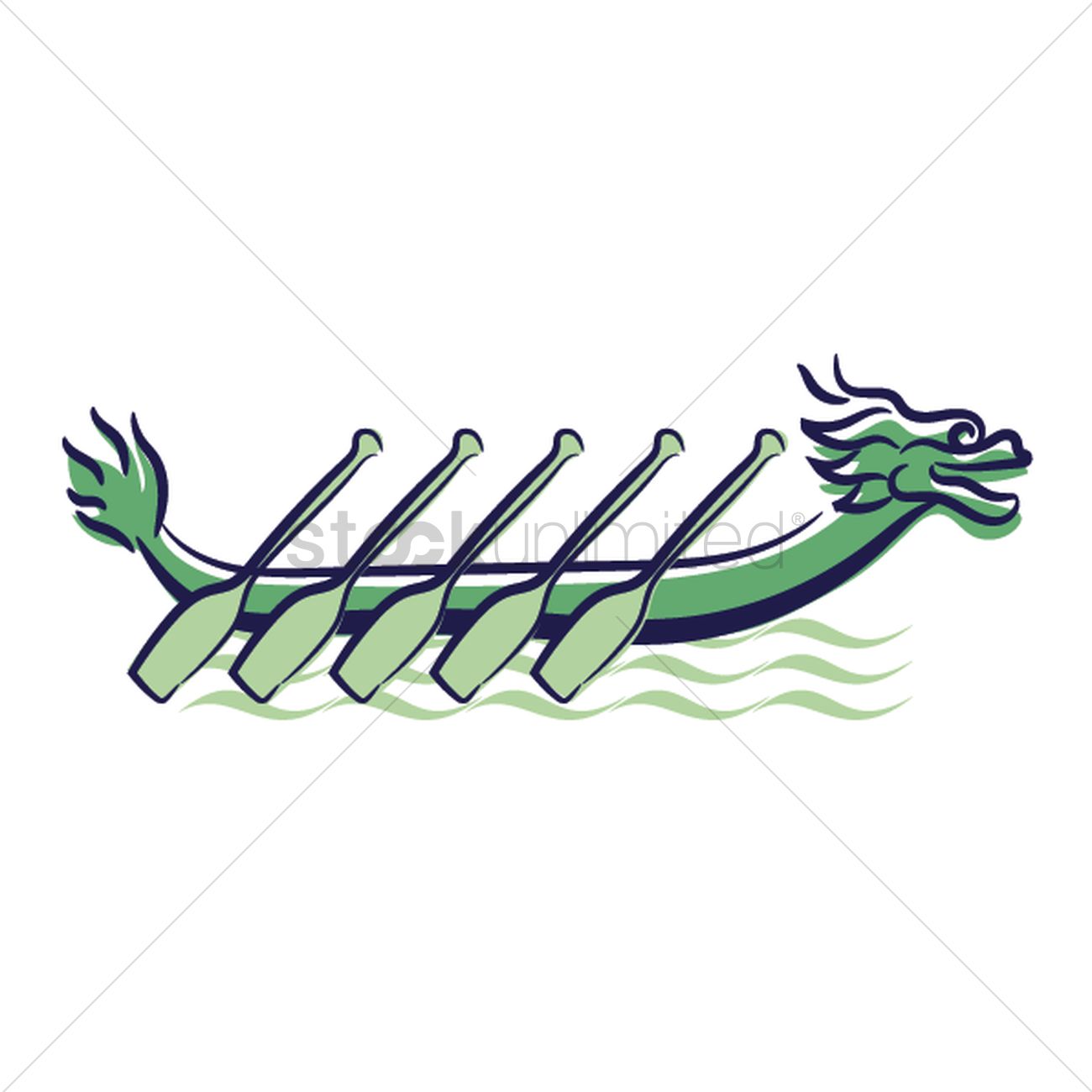 1300x1300 Dragon Boat Vector Image