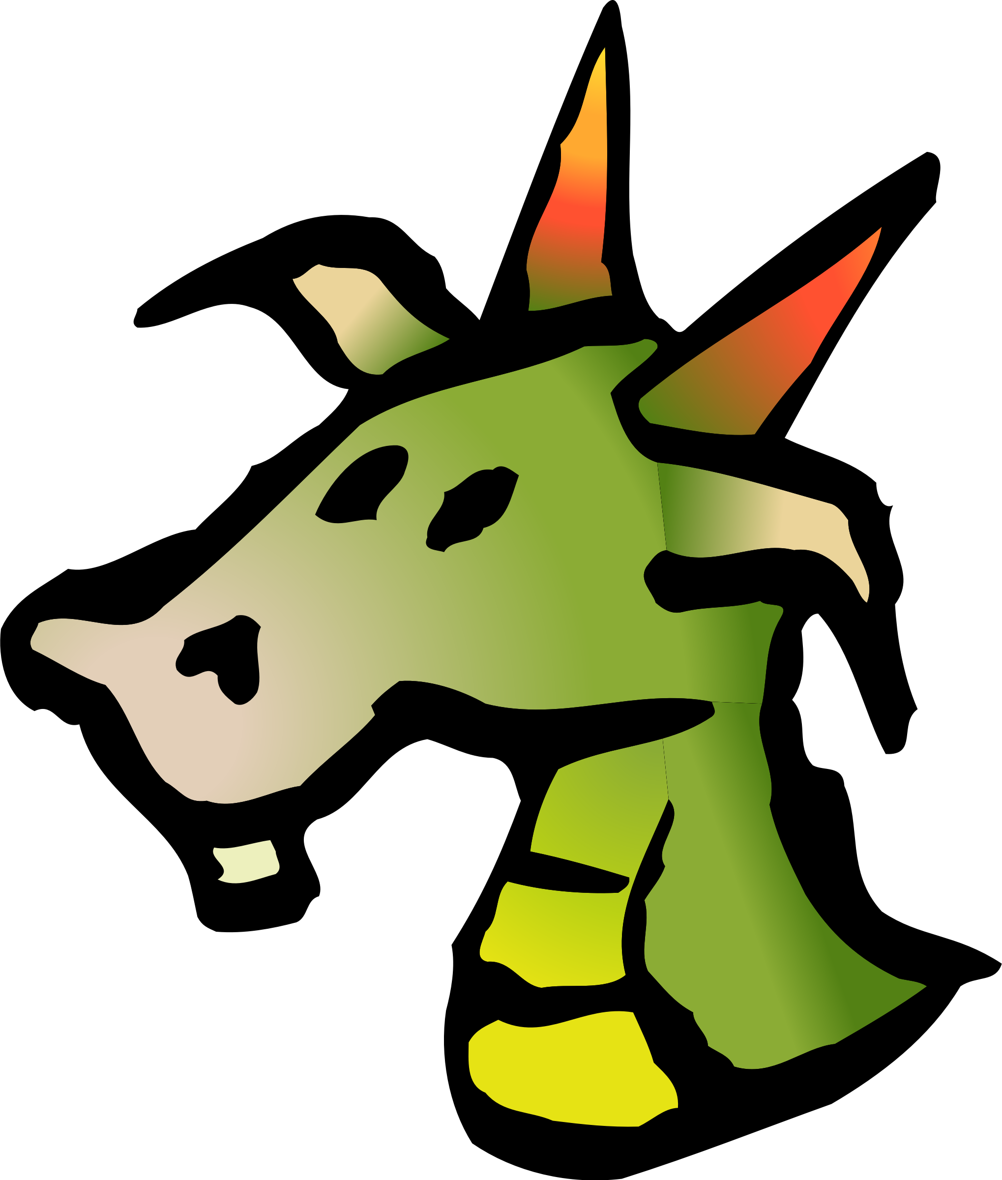 2038x2400 Dragon Head Vector Clipart Image