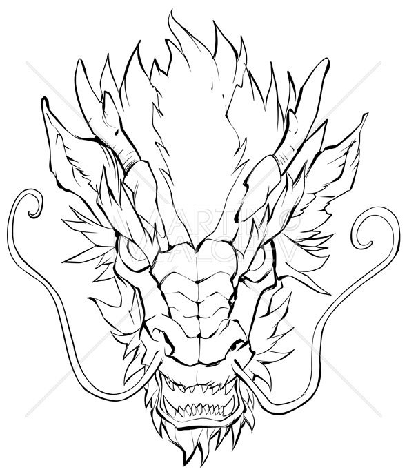 590x691 Chinese Dragon Head