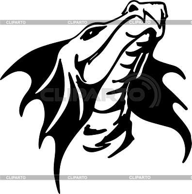 396x400 Dragon Head Tattoo Stock Vector Graphics Cliparto