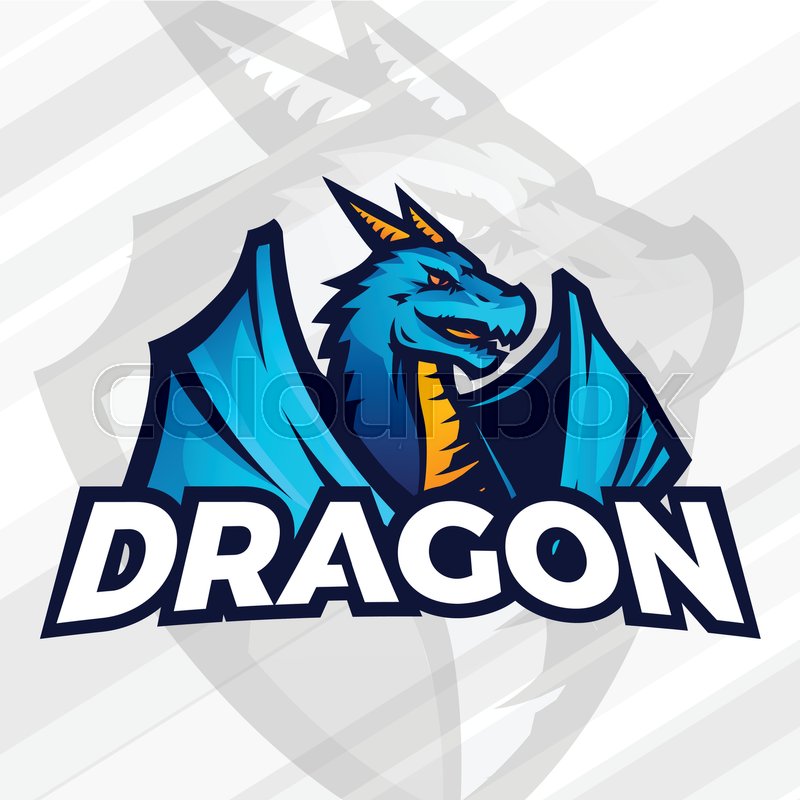 800x800 Dragon Logo Template. Sport Mascot Design. Football Or Baseball