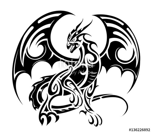 500x436 Dragon Tattoo Design Stock Image And Royalty Free Vector Files On