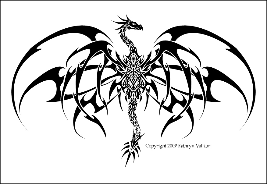 876x604 Kat Dragon Tattoo Vector By Valliantcreations
