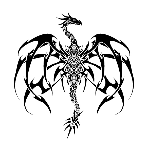 584x604 Original Dragon Tattoo Vector By Valliantcreations