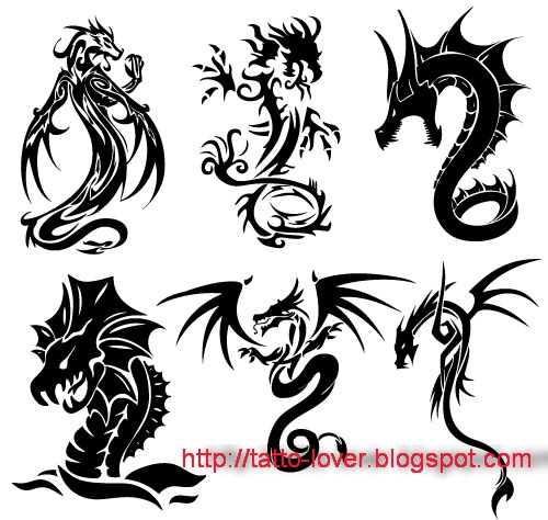 500x474 Silhouettes Dragon Tattoo Vector