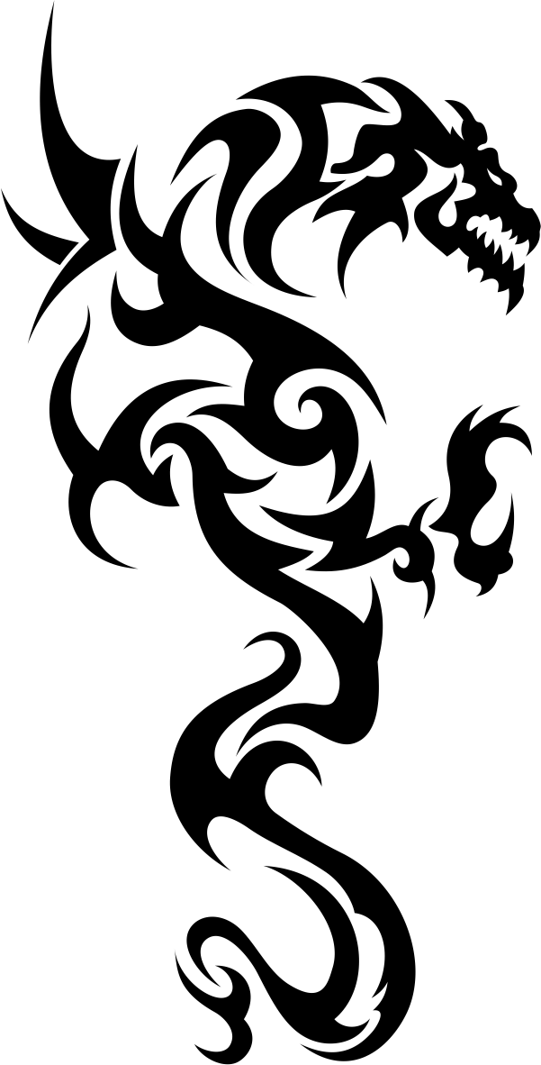 601x1182 Tribal Dragon Tattoo Vector Free Vector Download