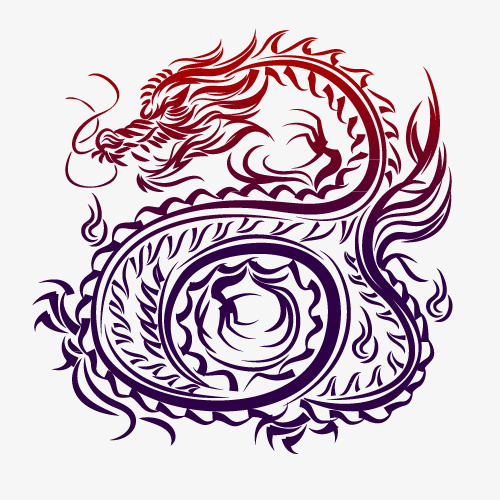 500x500 Vector Chinese Dragon Tattoo Stickers Creative, Chinese Vector