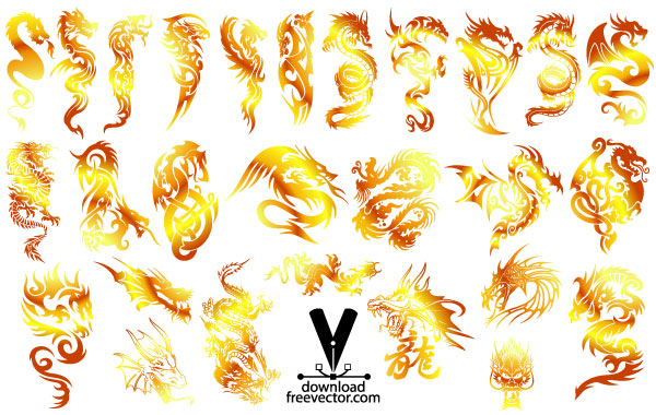 600x380 Vector Dragon Tattoo Vector Free Download