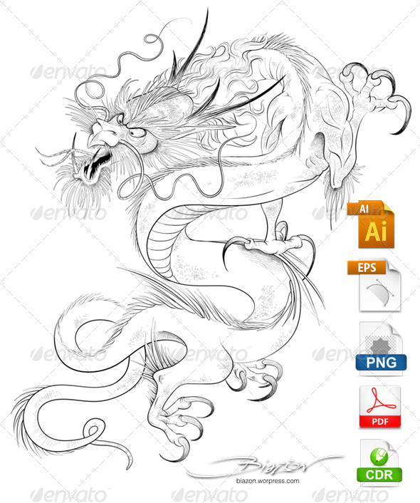 590x706 Chinese Dragon Tattoo Vector By Biazon Graphicriver
