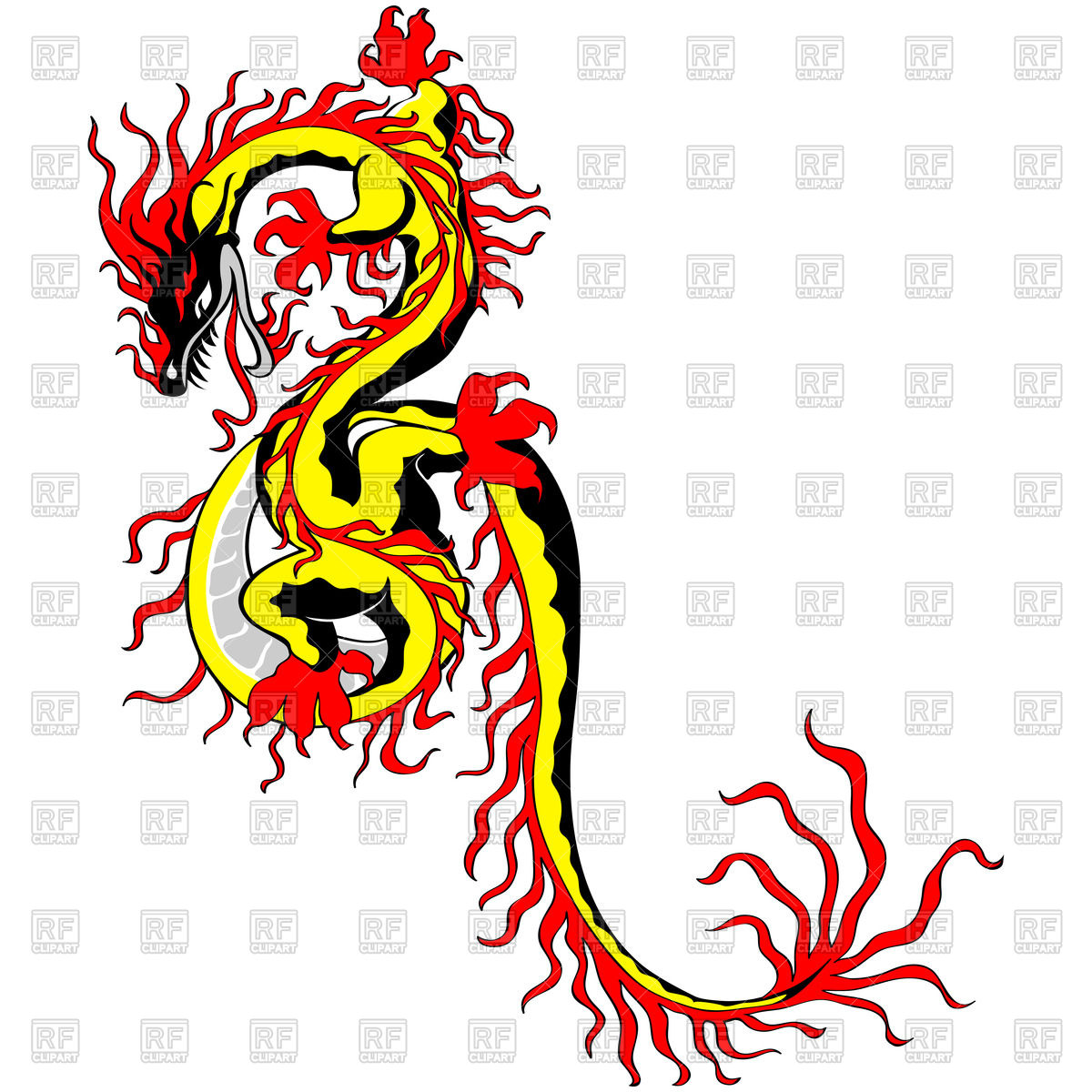 1200x1200 Sketch Of Chinese Dragon Vector Image Vector Artwork Of Plants