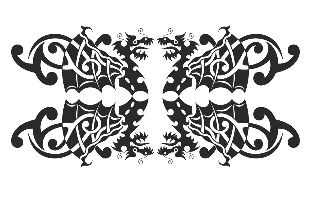 1000x707 Silhouette Dragon Vector Art Free Vector Download