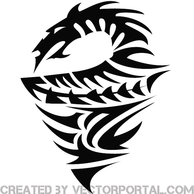660x660 Tribal Dragon Illustration Free Vector 123freevectors