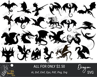 340x270 Dragon Vector Etsy
