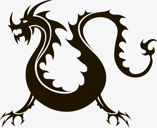 650x531 Silhouette Chinese Dragon Vector, Silhouette Vector, Chinese