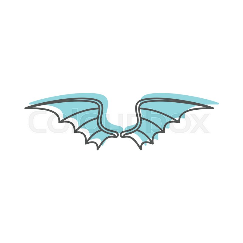 800x800 Dragon Wings Doodle Icon Vector Illustration For Design And Web