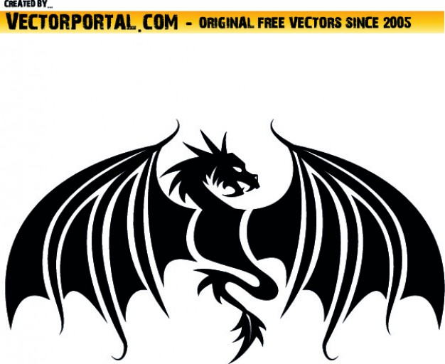 626x512 Frontal Dragon Shape Vector Free Download