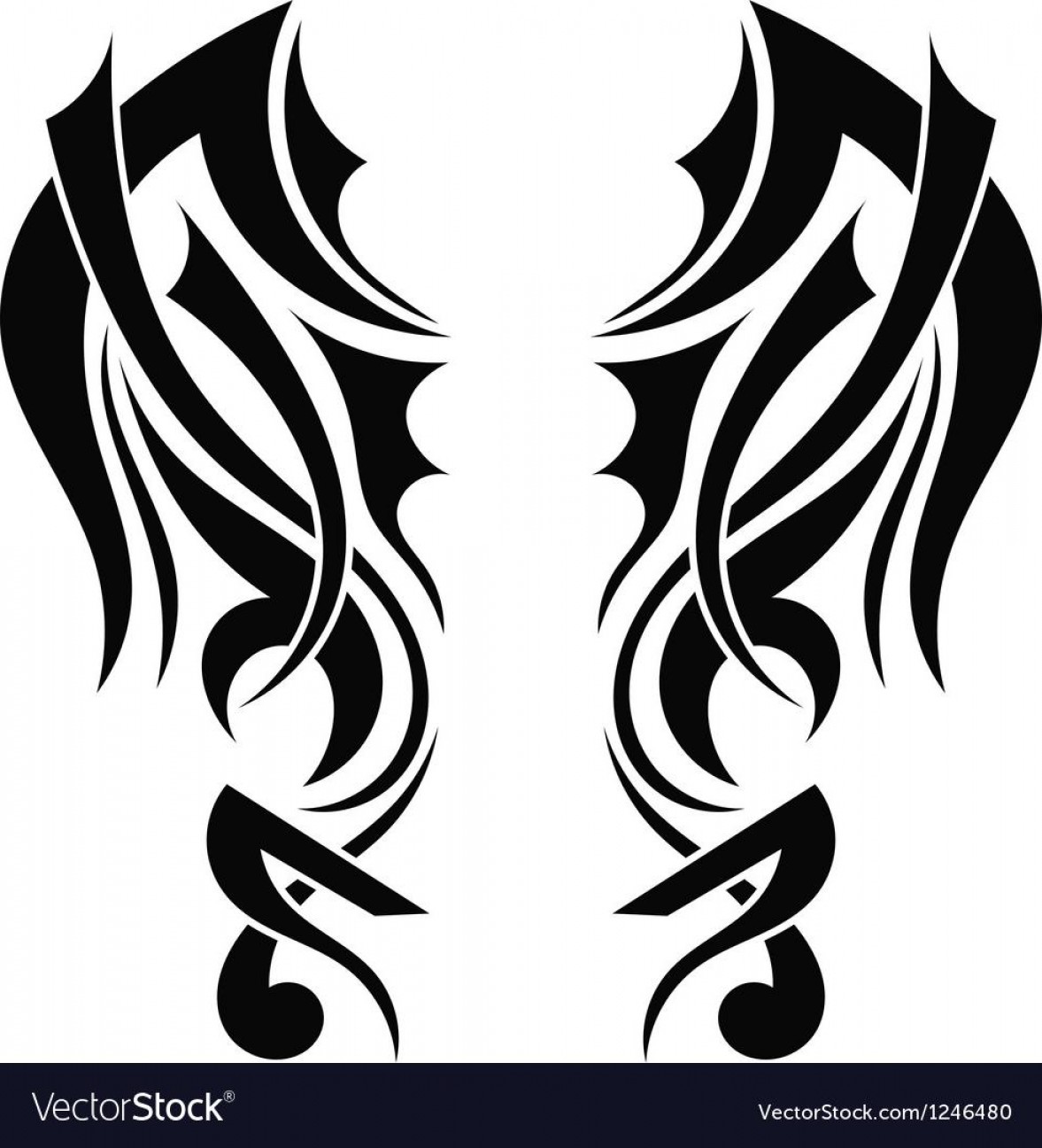 1177x1296 Best Tribal Dragon Wings Vector Library Rongholland