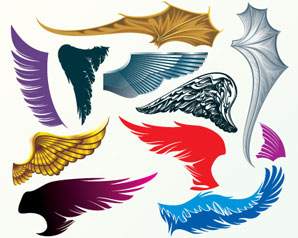 298x238 Illustration Wings Vector Set