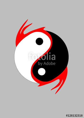 354x500 Combination Of Dragon Wings And Yin Yang Symbol. Vector For Logo