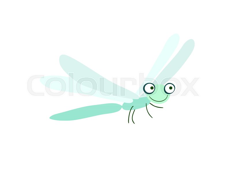 800x589 Funny Dragonfly Vector Illustration Isolated On White Background