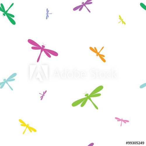 500x500 Dragonfly Vector Art Background Design For Fabric And Decor. Sea