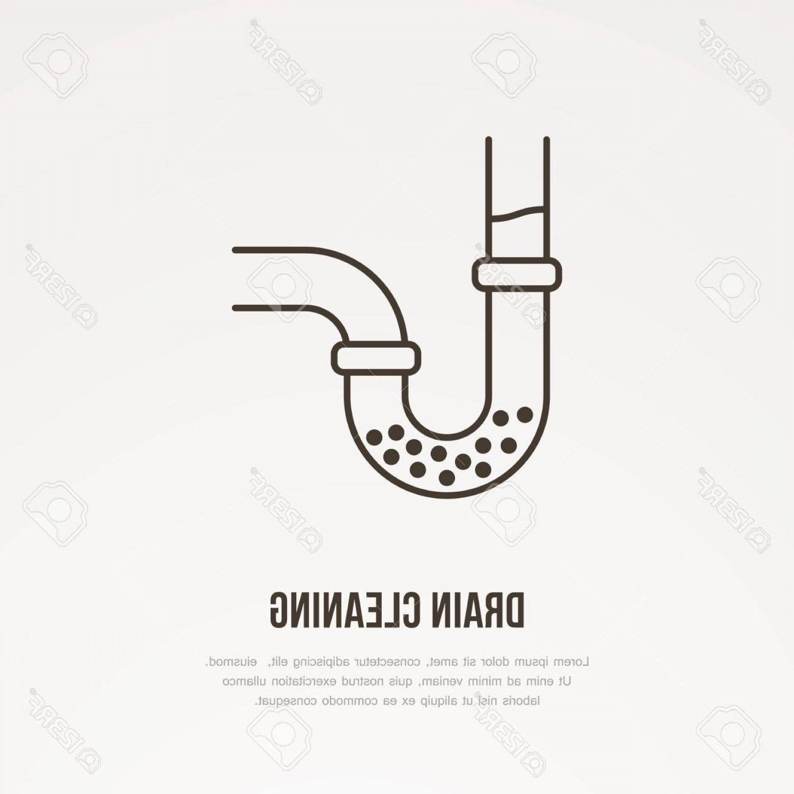 1560x1560 Photostock Vector Drain Cleaning Flat Line Icon Outline Sign Of