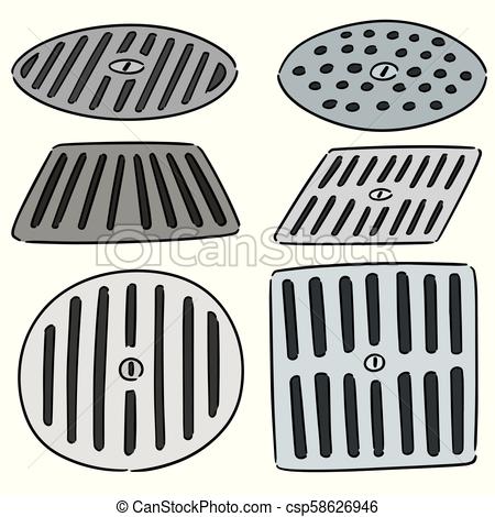 450x470 Vector Set Of Cover The Drain.