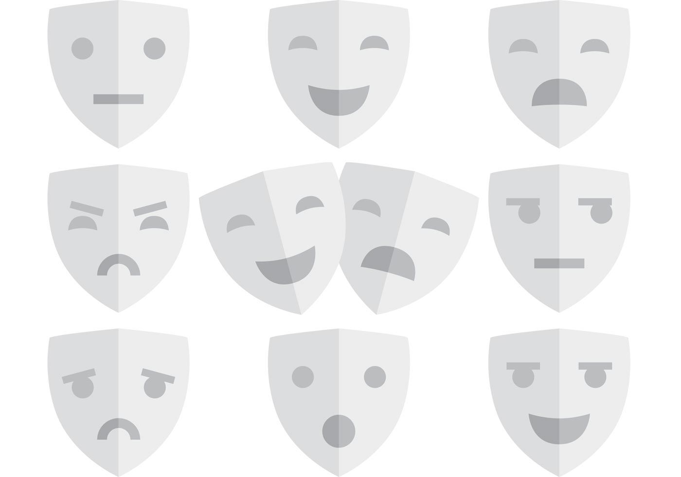 1400x980 Theatre Mask Free Vector Art