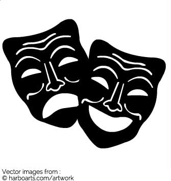 335x355 Collection Of Comedy Drama Masks Clipart High Quality, Free