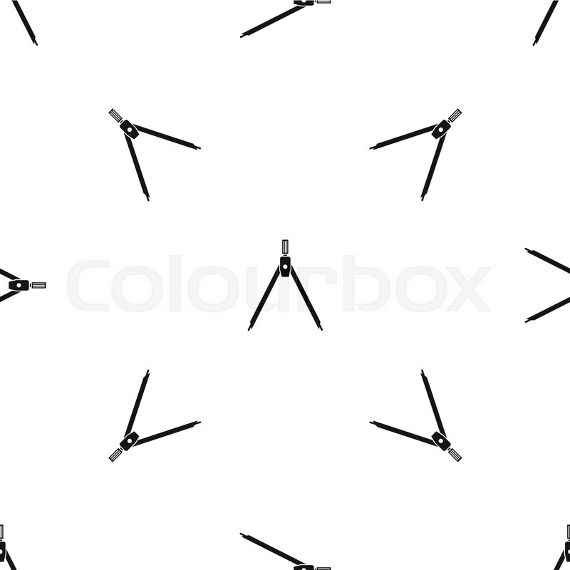 800x800 Drawing Compass Pattern Repeat Seamless In Black Color For Any