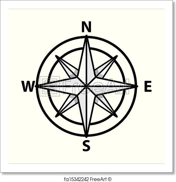 561x581 Free Art Print Of Vintage Compass