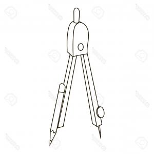 300x300 Photostock Vector Drawing Compass Icon Flat Illustration Of