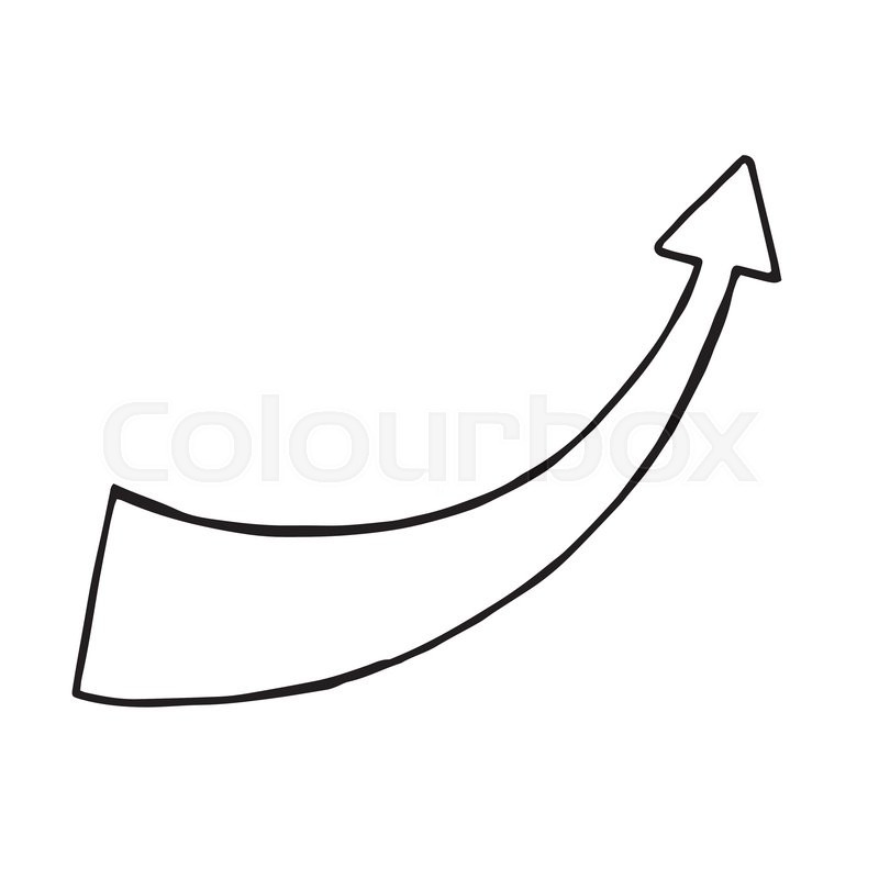 800x800 Hand Drawn Arrow, Vector Doodle Objec. Isolated Sign Stock