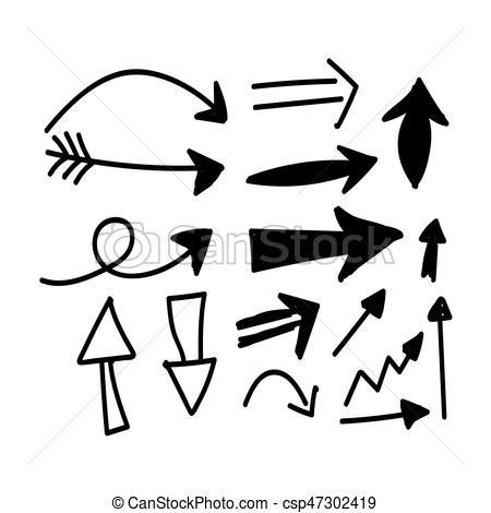 450x470 Hand Drawn Arrow Vector Clip Art