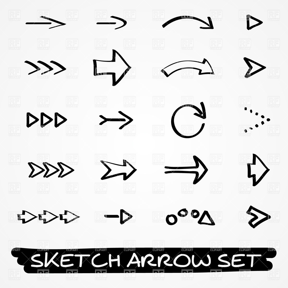 1200x1200 Hand Drawn Arrows Vector Image Vector Artwork Of Signs, Symbols