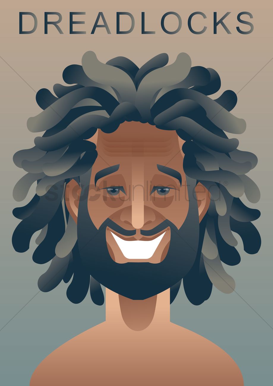 919x1300 Man With Dreadlocks Vector Image