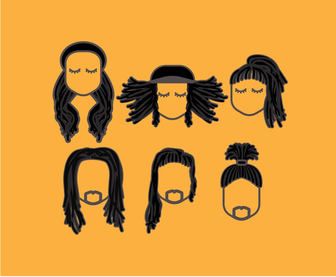 1136x936 Various Dreadlocks Hairstyle Vector Vector Art Amp Graphics