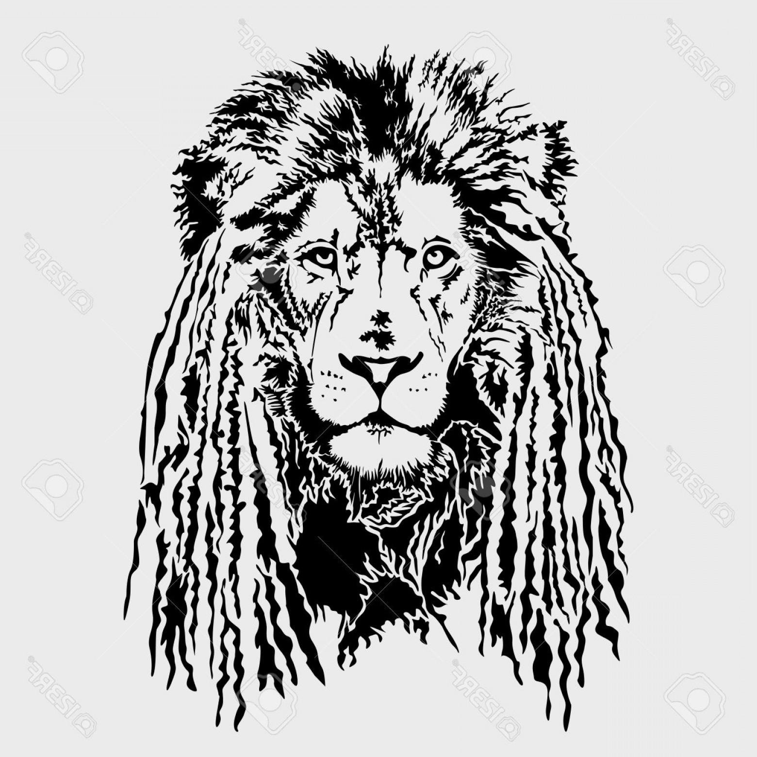 1560x1560 Photostock Vector Lion Head With Dreadlocks Editable Vector