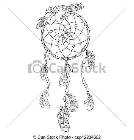 450x470 Dreamcatcher Vector Illustration.