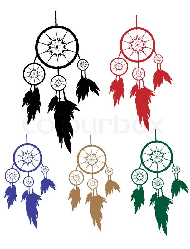 609x800 Multiple Dream Catchers Stock Vector Colourbox