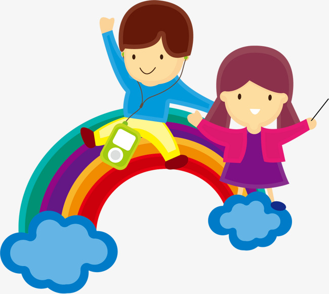 650x580 Rainbow Children Dream Vector Background Material, Creative