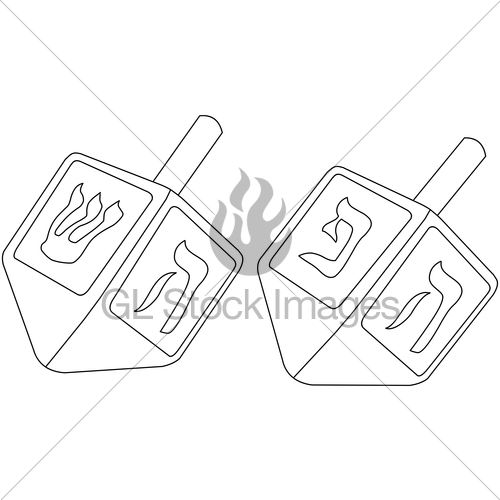 500x500 Hanukkah Dreidel Coloring