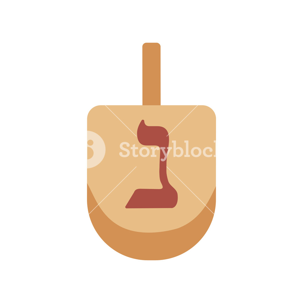 1000x1000 Hanukkah Holiday Dreidel Flat Design Icon. Vector Illustration