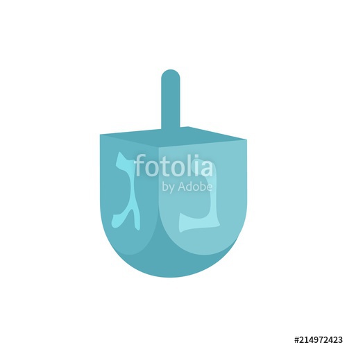 500x500 Jewish Dreidel Icon. Flat Illustration Of Jewish Dreidel Vector